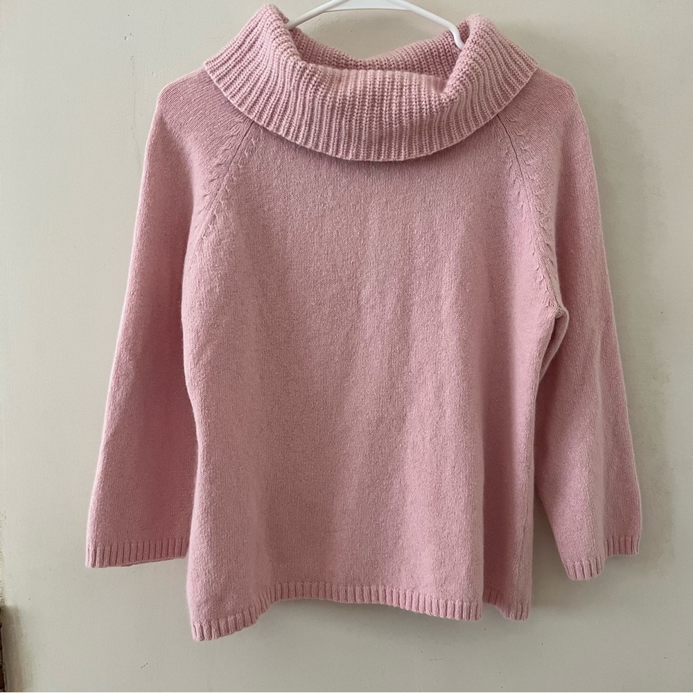 Rafaella | pink cowl neck 3/4 sleeve sweater